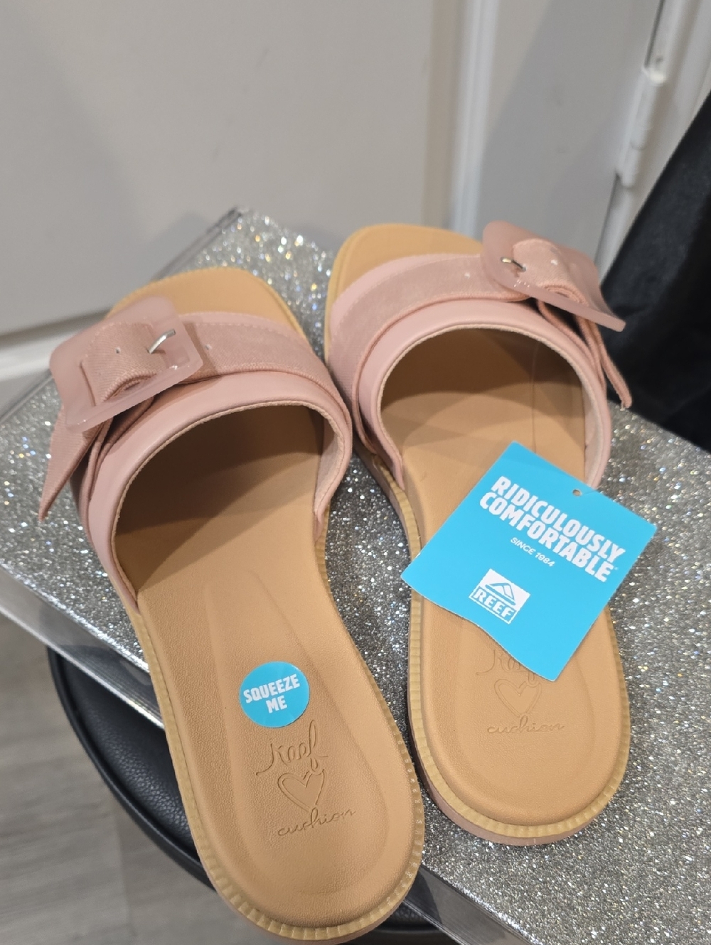 Reef Lana Buckle Slide Sandal- Cameo Rose - Picture 10 of 12